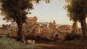 Jean Baptiste Camille  Corot Farnese Gardens oil on canvas
